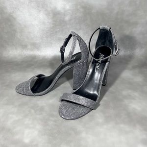 Nasty Gal Metallic Shimmer Chunk Heel Sandals